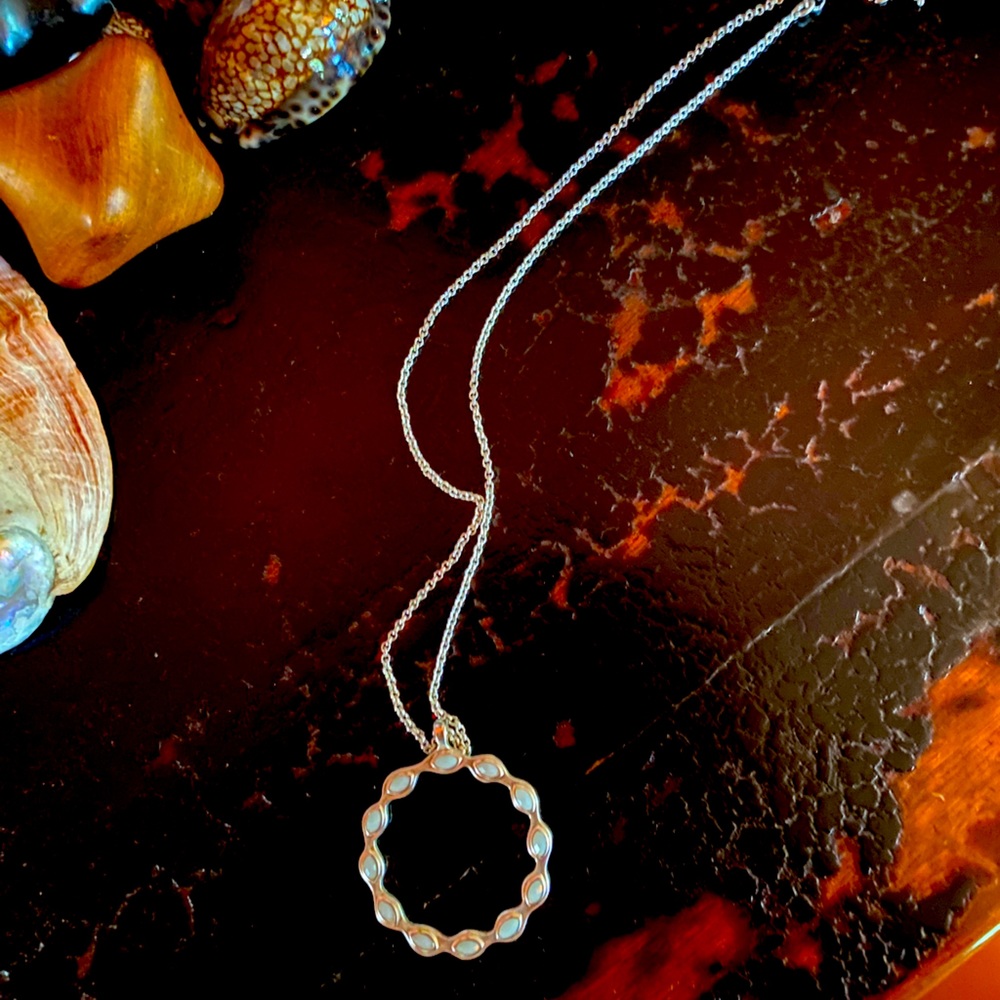 Silver Necklace with Circular Pendant